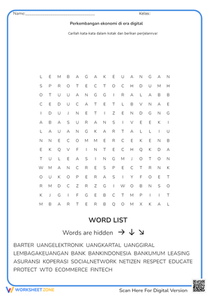 Digital Economy Vocabulary Worksheet | Grade 9 Essential