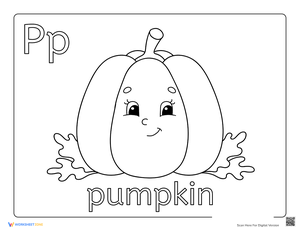 P is for Pumpkin Coloring Page