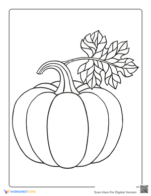Pumpkin with Leaf Worksheet