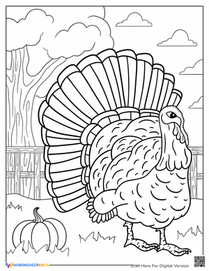 Realistic Turkey on Farm Worksheet