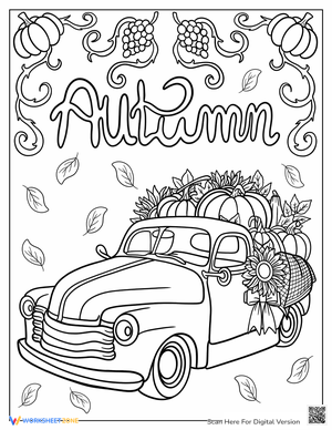 Pumpkin Harvest Coloring Page