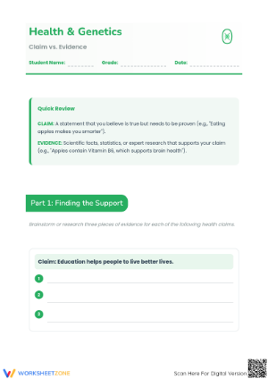 Education: Genes and Health Worksheet