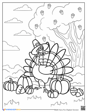 Thanksgiving Cartoon Turkey Worksheet