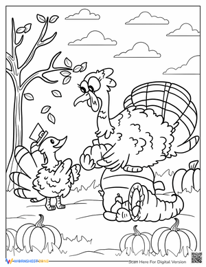 Big and Small Turkey on Thanksgiving Worksheet
