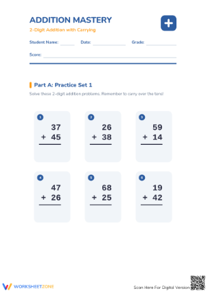 Essential Grade 2 Addition with Regrouping Worksheet