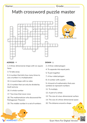 Geometry & Math Terms Crossword - Grades 4-6 Puzzle Fun