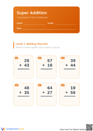 Regrouping Addition Worksheet (3 Levels) | Grade 2 Ready