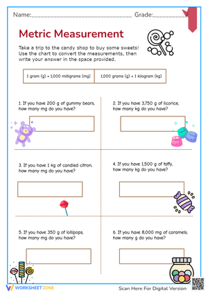 Candy Shop Metric Conversion: Grams to Milligrams & Kilograms