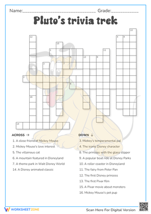 Disney Trivia Crossword - Pluto's Fun Facts Adventure!