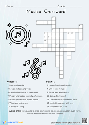 Musical Terms Crossword Puzzle - Learn Music Vocabulary!