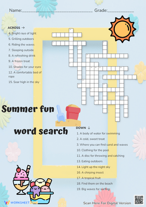 Summer fun word search