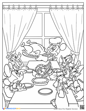 Mickey and Friends Thanksgiving Turkey Worksheet