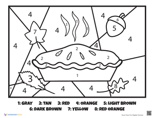 Thanksgiving Color by Number Printable Worksheet