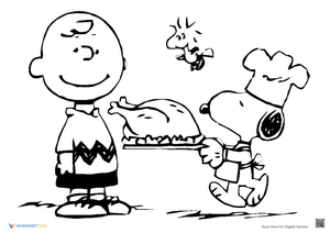 Snoopy Thanksgiving Dinner Worksheet