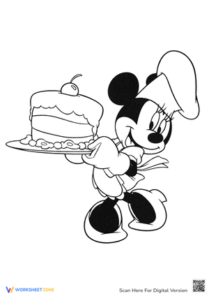 Minnie Mouse Serving Cake Worksheet