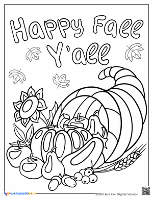 Thanksgiving Pumpkins Coloring Worksheet
