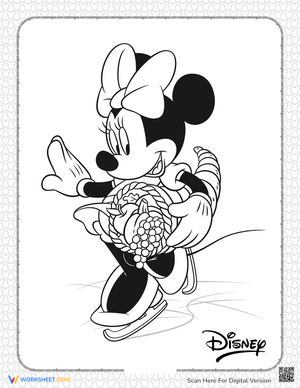 Minnie Mouse Holding a Cornucopia Worksheet