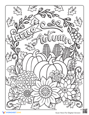 Hello Autumn Harvest Worksheet