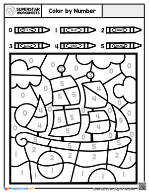 Thanksgiving Color by Number 0-5