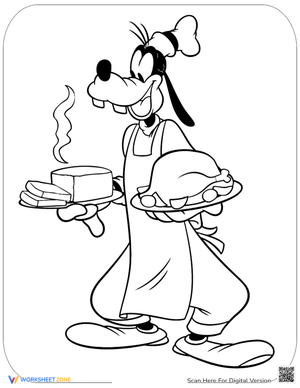 Goofy Serving Thanksgiving Dinner Worksheet
