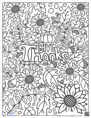 Give Thanks Fall Elements Coloring Sheet