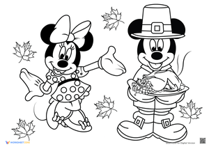 Mickey Mouse Holding Turkey Thanksgiving
