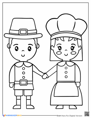 Thanksgiving Costumes Coloring Sheet