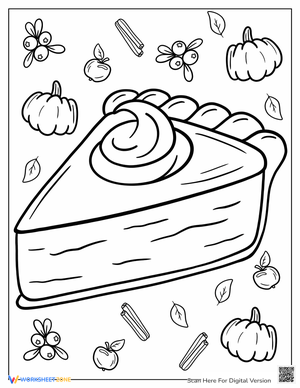 Pumpkin Pie Slice Coloring Sheet