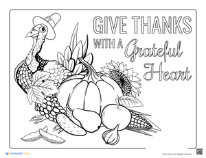 Give Thanks with a Grateful Heart Coloring Page