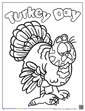 Turkey Garfield Thanksgiving Coloring Sheet