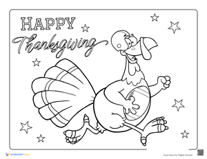 Thanksgiving American Football Coloring Page