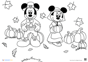 Mickey Mouse Thanksgiving Coloring Page