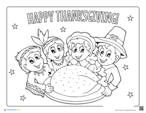 Native Americans and Pilgrims Thanksgiving Page