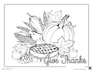 Autumn Foods Thanksgiving Coloring Page