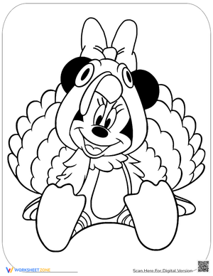 Minnie Mouse Turkey Thanksgiving Coloring Page