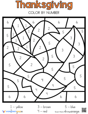 Thanksgiving Color by Number for Kids 4