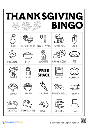 Thanksgiving Bingo Card Fun