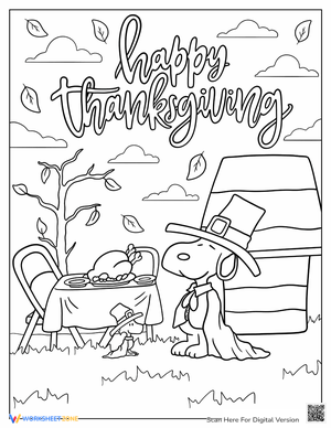 Thanksgiving with Snoopy and Woodstock