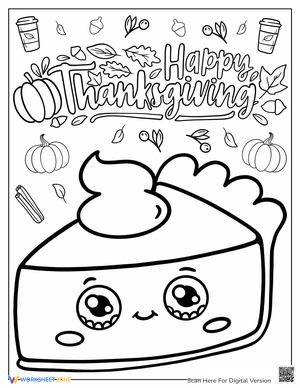 Cute Thanksgiving Pumpkin Pie Slice