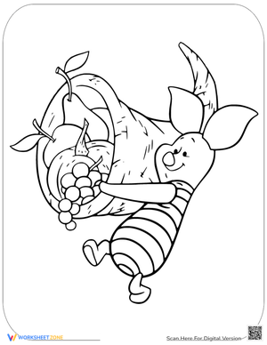 Piglet Holding a Cornucopia