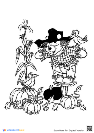 Winnie the Pooh as a Scarecrow