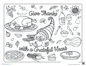 Thanksgiving Coloring Page: Give Thanks
