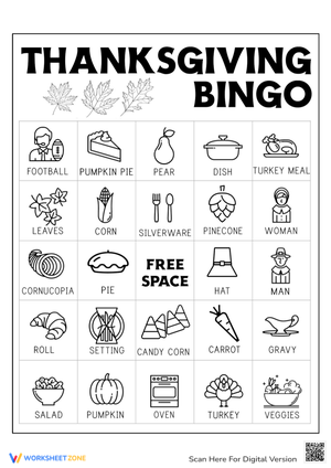 Thanksgiving Bingo Card