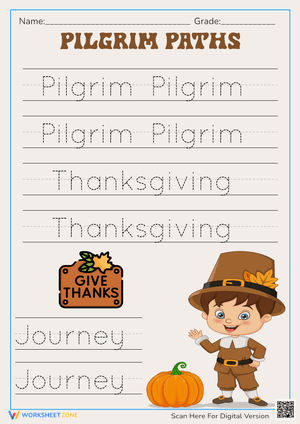 Pilgrim Paths: Thanksgiving Handwriting