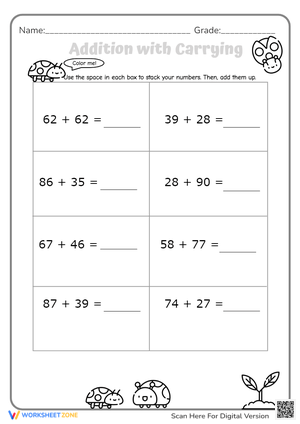 Color by Number Addition Worksheet