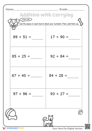 Color Me! Addition with Carrying 5