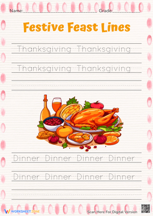 Thanksgiving Handwriting: Festive Feast Lines