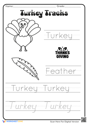 Thanksgiving-themed Activities for Kids to Trace 