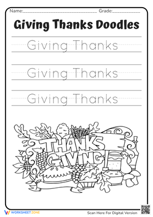 Thanksgiving Doodles-Tracing and Coloring Activities 