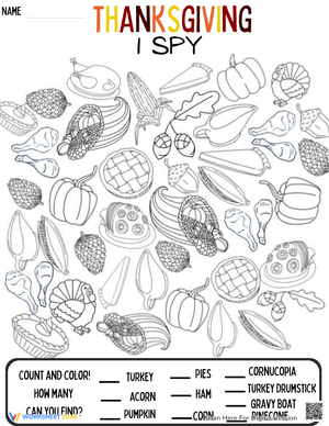 Thanksgiving I Spy Game